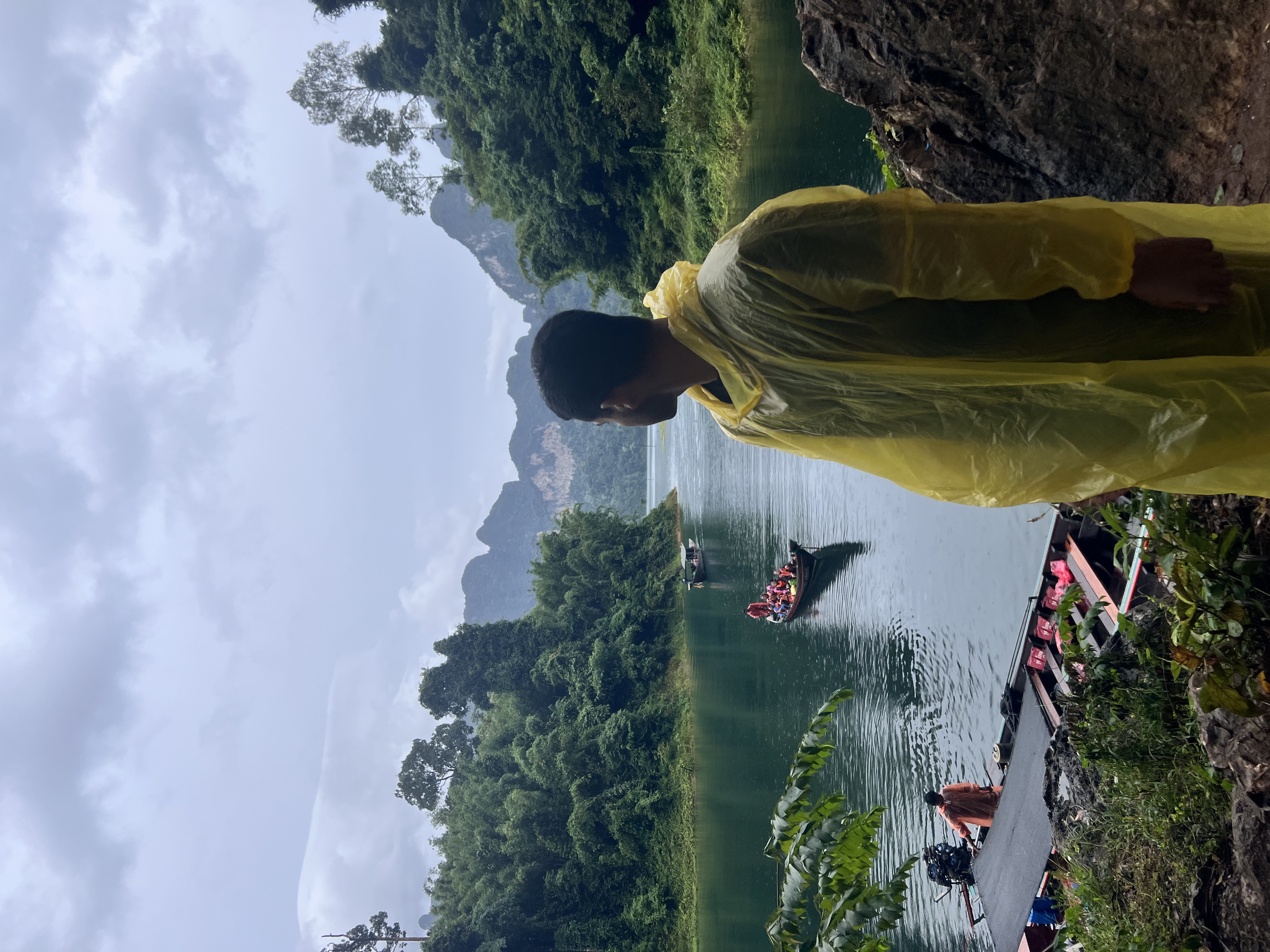 Abhi overlooking river and mountains